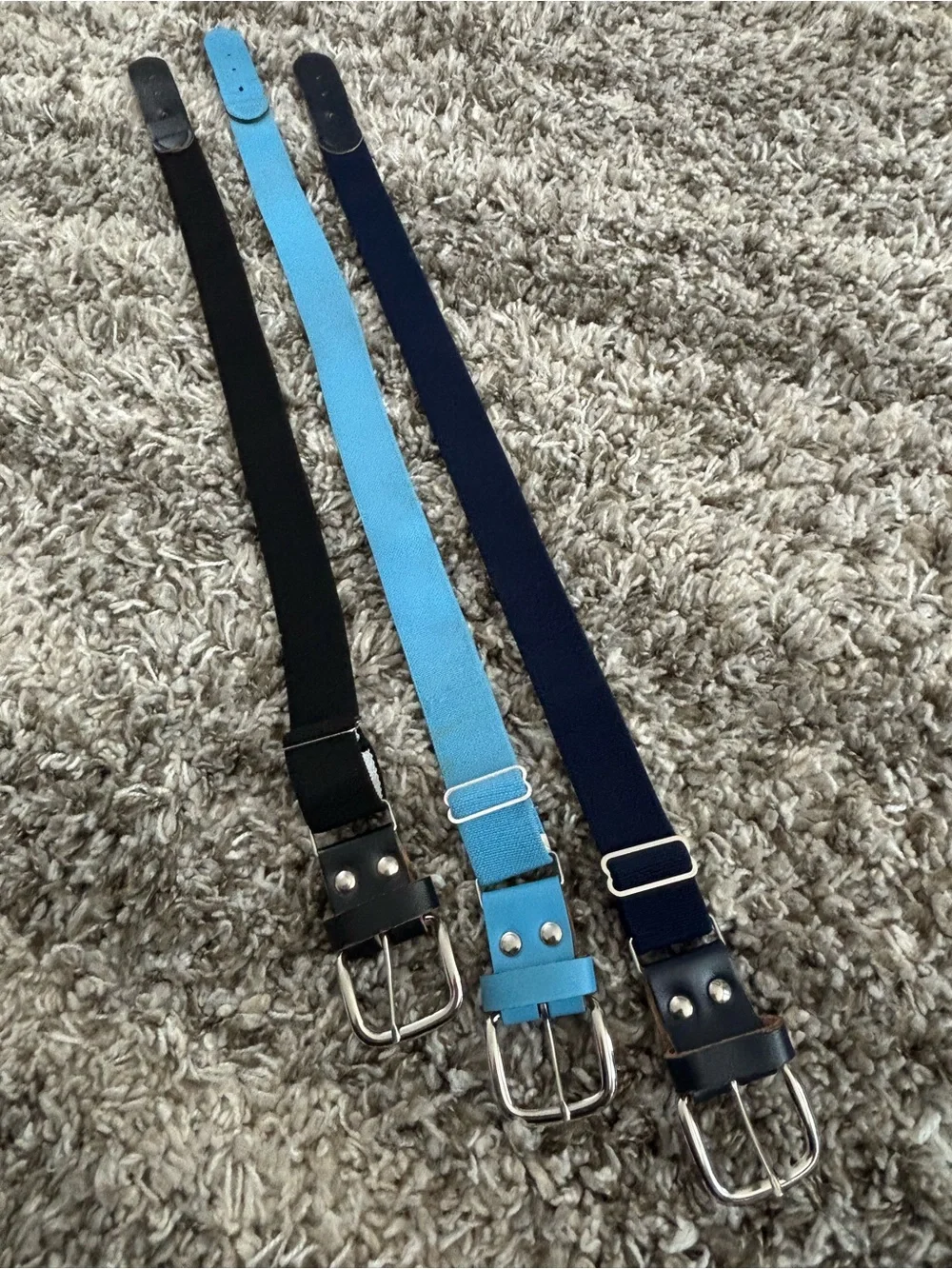 Wilson Men’s Elastic Web Belt — Black, Navy & Light Blue (you get ALL three!)